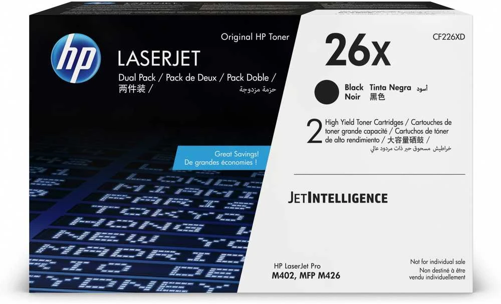 Hewlett Packard (HP) HP No.26X (CF226XD), juoda kasetė