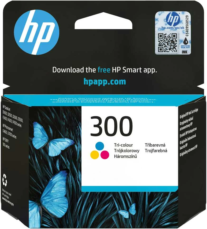 Hewlett Packard (HP) HP 300 trispalvė rašalo kasetė su Vivera rašalu, 165 puslapiai, skirta HP DeskJet D2560, F4280, F4500