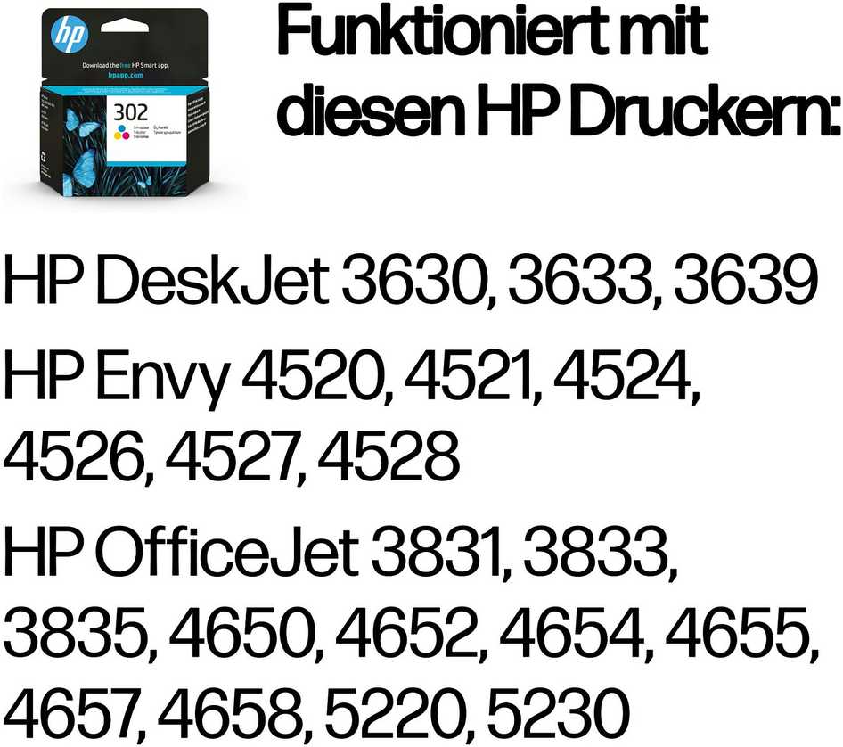 HP 302 trispalvė rašalinė