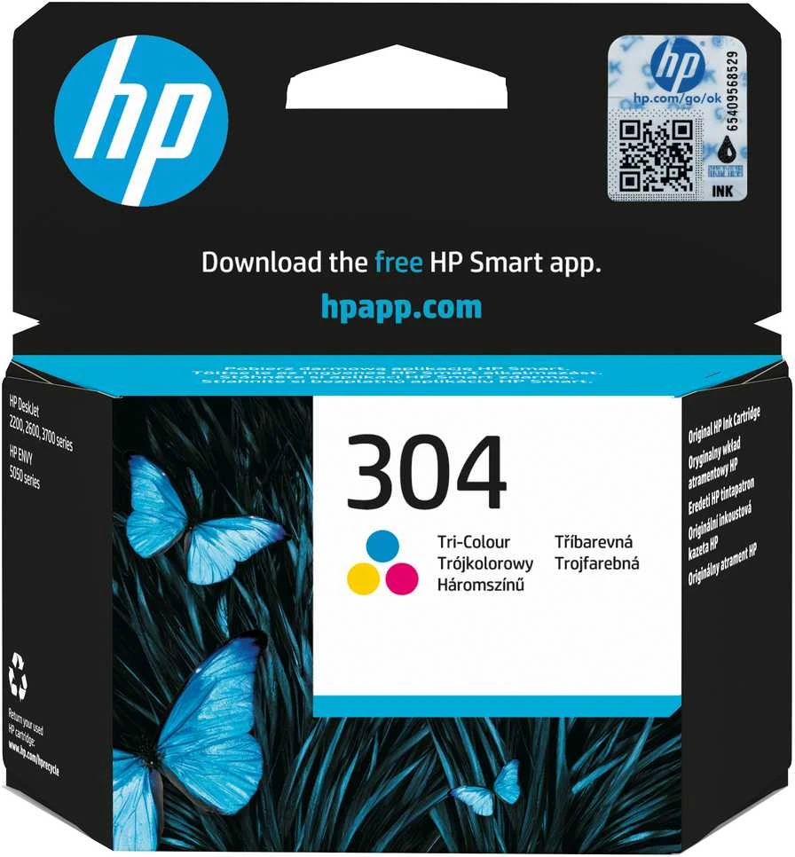 Rašalo Kasetė - HP 304 Originali Mėlyna, Magenta, Geltona 2 ml, 100 puslapių