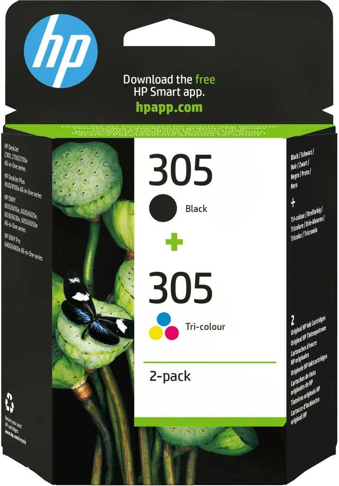 Hewlett Packard (HP) HP original ink 6ZD17AE#301, HP 305, blister pack, HP 2-pack DeskJet 2300, DeskJet 2710, DeskJet 2720, DeskJet