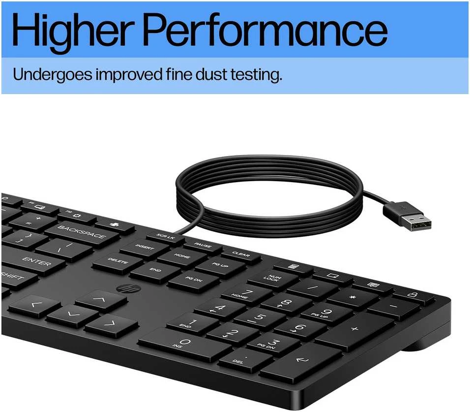 HP 320K Klaviatūra su USB jungtimi su laidu - Juodas - US ENG