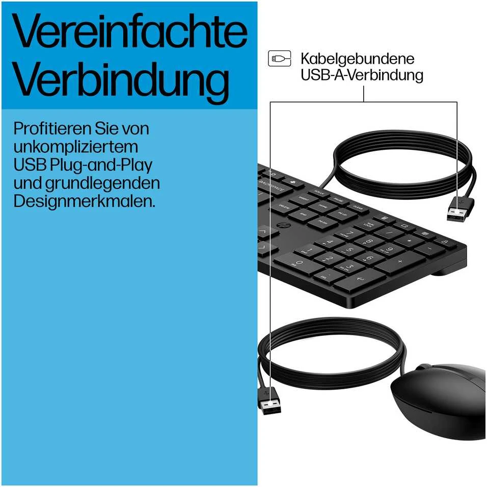 Klaviatūra ir pelė Kit HP Desktop 320MK - Full Size QWERTZ