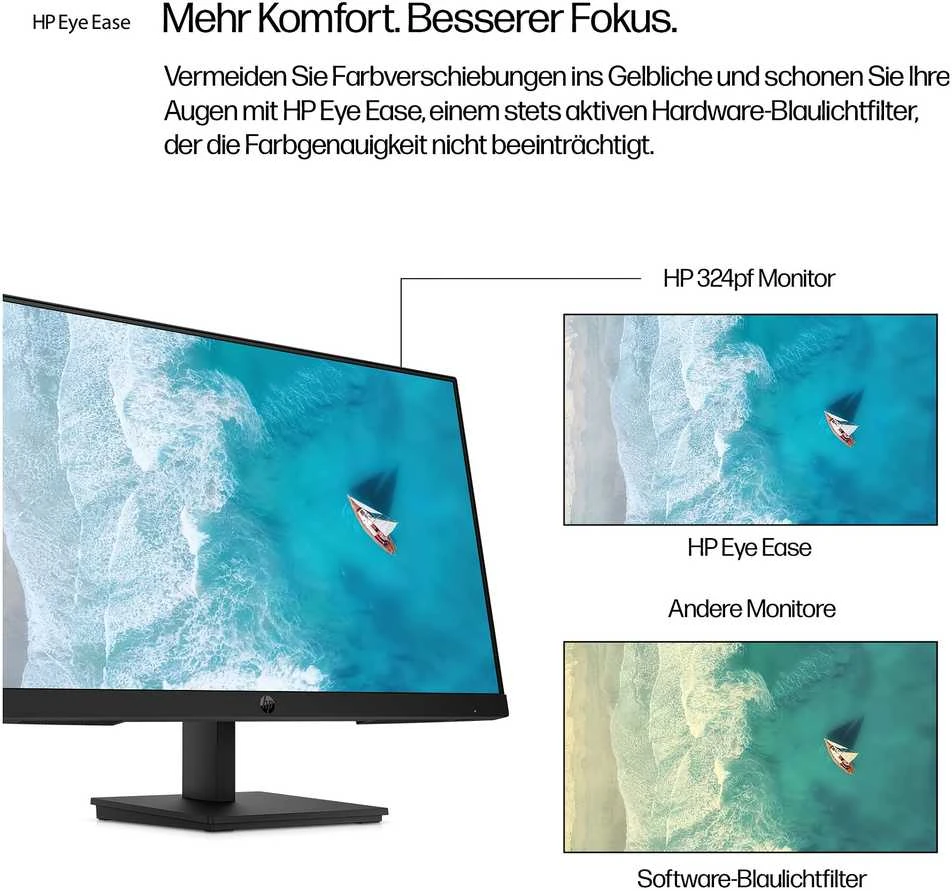 HP 324pf Series 3 Pro FHD monitorius - 23,8 colio 1920x1080 FHD 250 nitų 100 Hz AG, IPS, HDMI/VGA/DisplayPort, pakreipiamas, 3 colių (pakeičia P24)