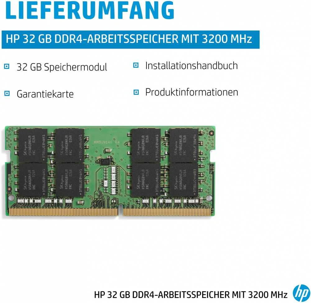 Hewlett Packard (HP) HP 32GB (1x32GB) 3200MHz DDR4 SODIMM RAM atmintis, skirta HP nešiojamiesiems kompiuteriams