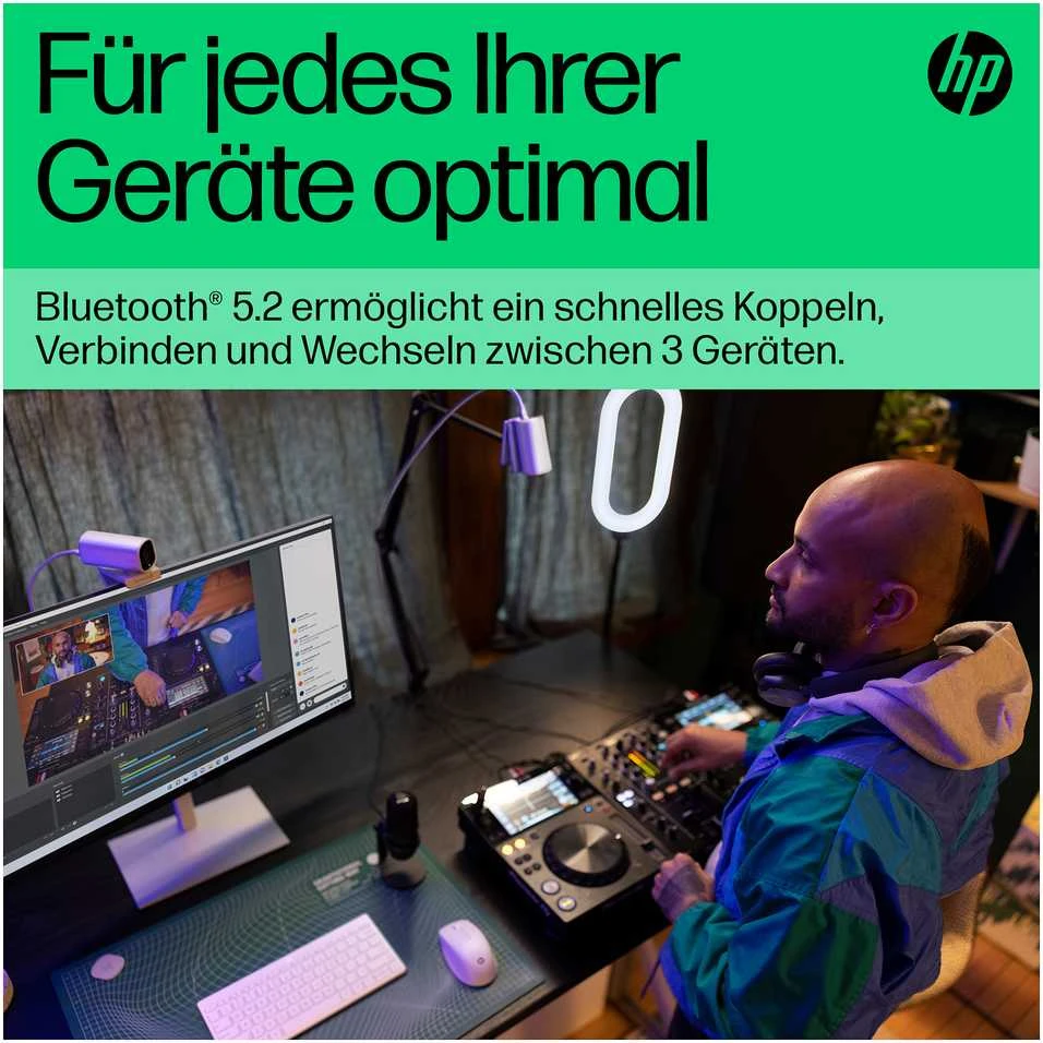 Klaviatūra Hewlett Packard (HP) HP 350 692T0AA DE-išdėstymas, Bluetooth, baltas