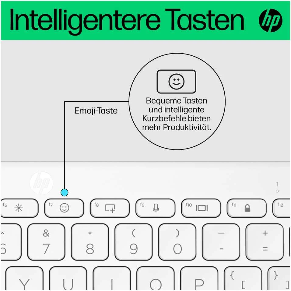 Klaviatūra Hewlett Packard (HP) HP 350 692T0AA DE-išdėstymas, Bluetooth, baltas