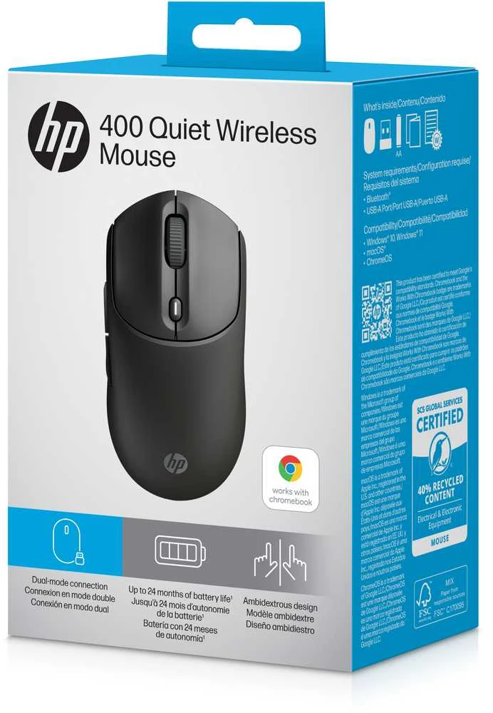 Hewlett Packard (HP) HP 410 Quiet Belaidė pelė - Juodas AZ7B2AA