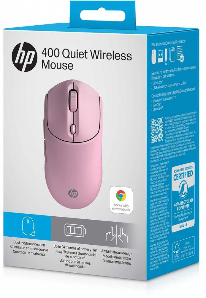 Hewlett Packard (HP) HP 400 Quiet Rožinė Belaidė pelė