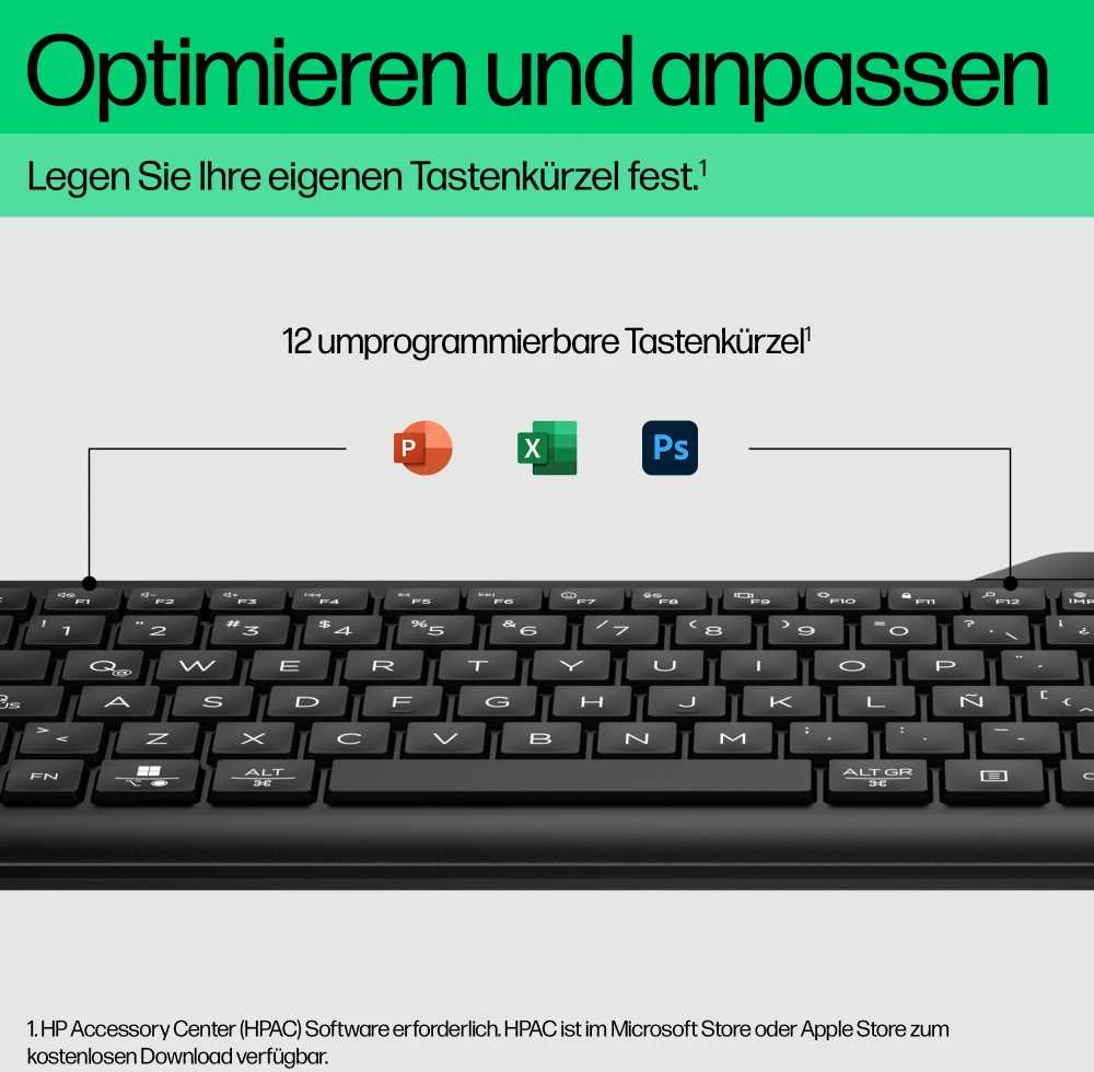 HP 475 dviejų režimų belaidžio ryšio klaviatūra -