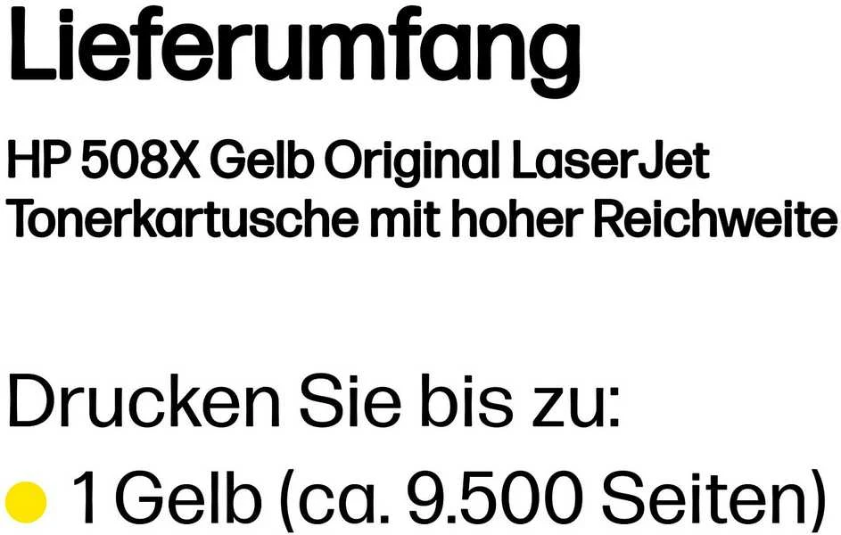 Hewlett Packard (HP) HP 508X didelio našumo Geltona LJ dažų kasetė, CF362X
