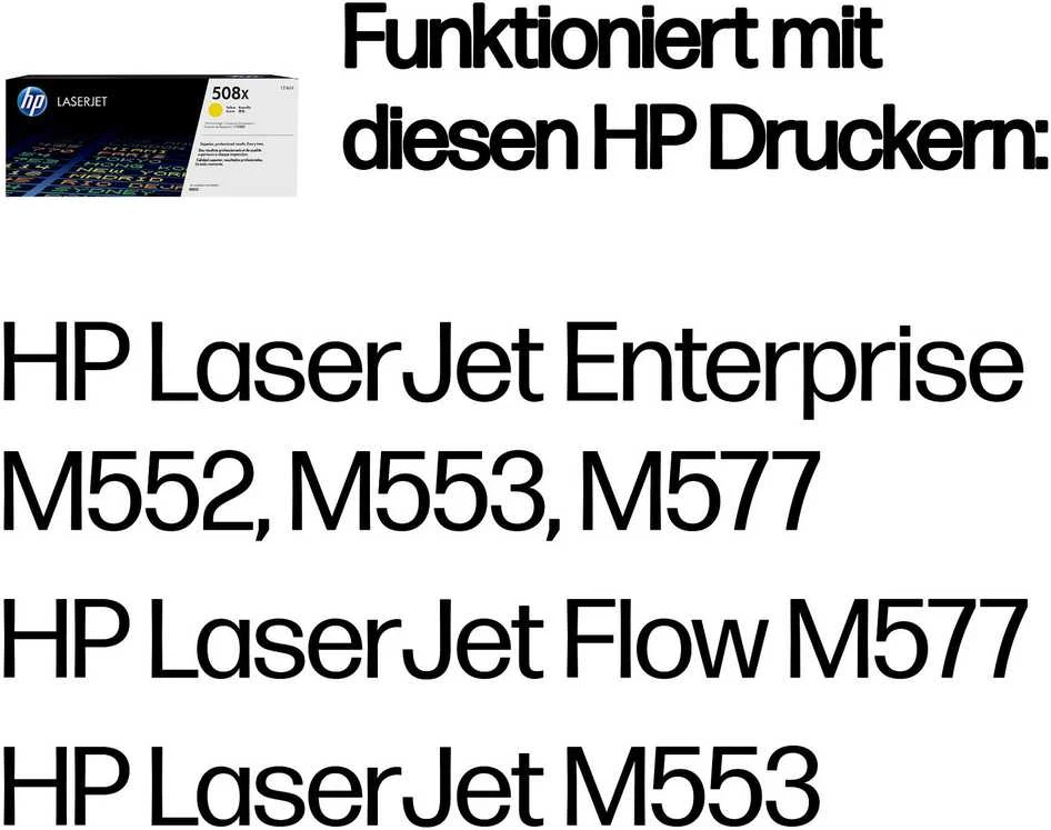 Hewlett Packard (HP) HP 508X didelio našumo Geltona LJ dažų kasetė, CF362X