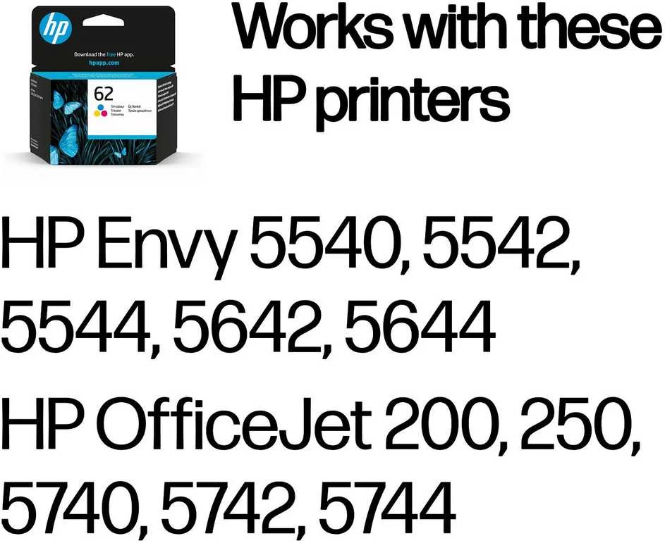 Hewlett Packard (HP) HP 62 Tri-color (C2P06AE) Rašalinė kasetė, CMY