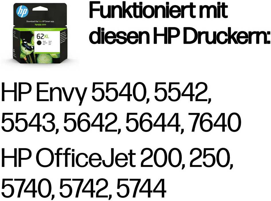Hewlett Packard (HP) HP 62 XL juoda C2P05AE Instant ink