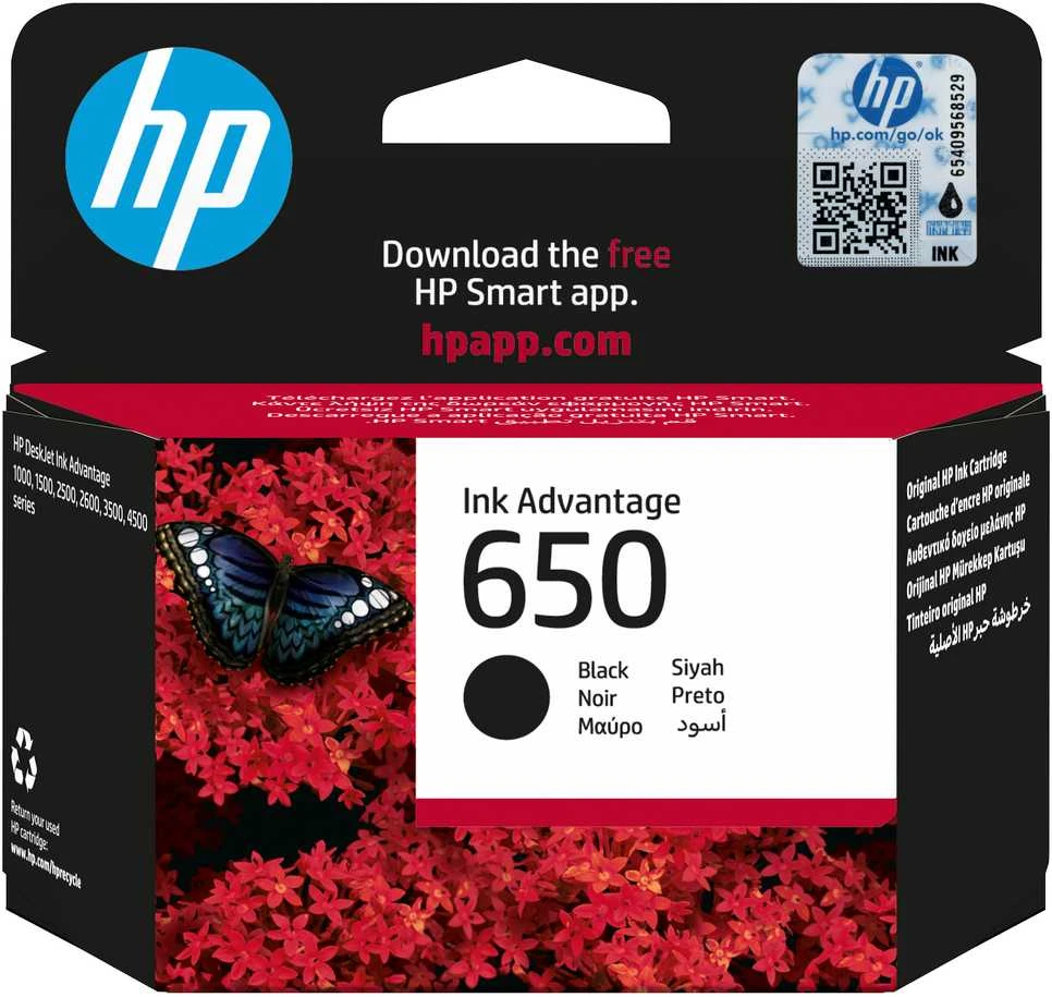 Hewlett Packard (HP) HP 650 Juodas Original Ink Advantage Cartridge