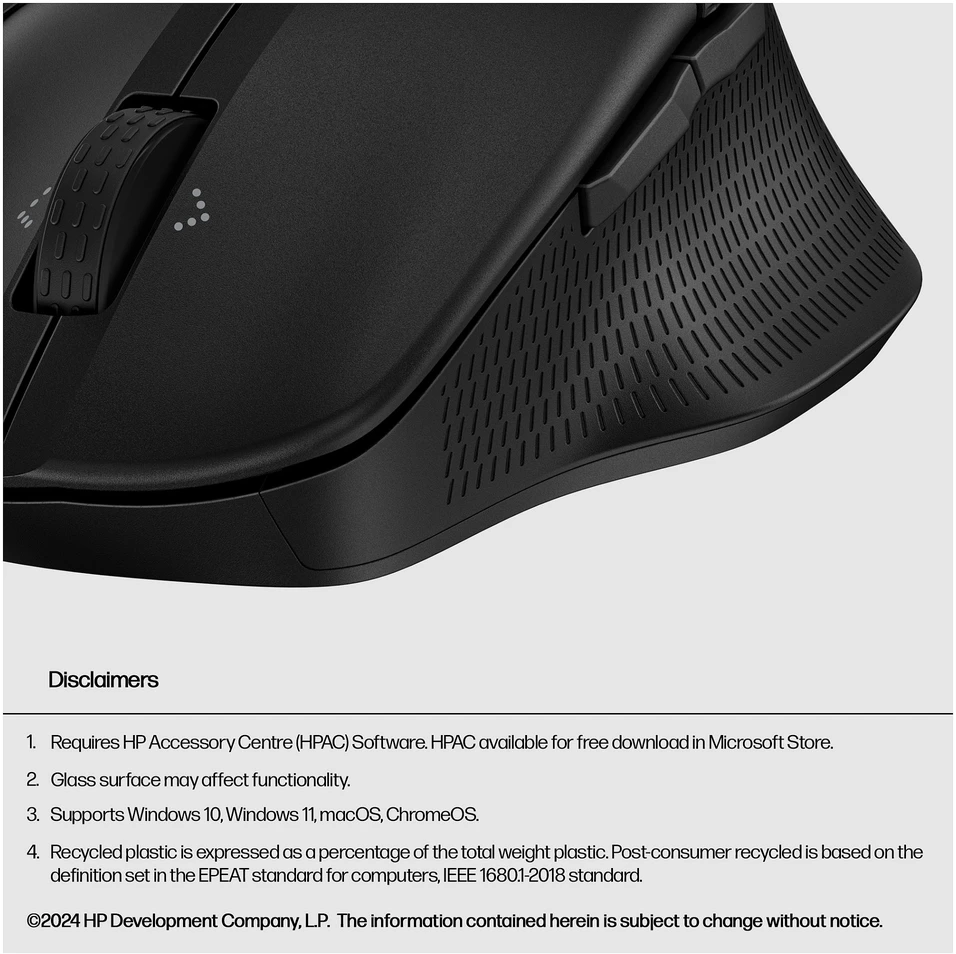 HP 685 Comfort Belaidė pelė - Dual-Mode, Programmable, 4-way scrolling, spill resistant – Juodas