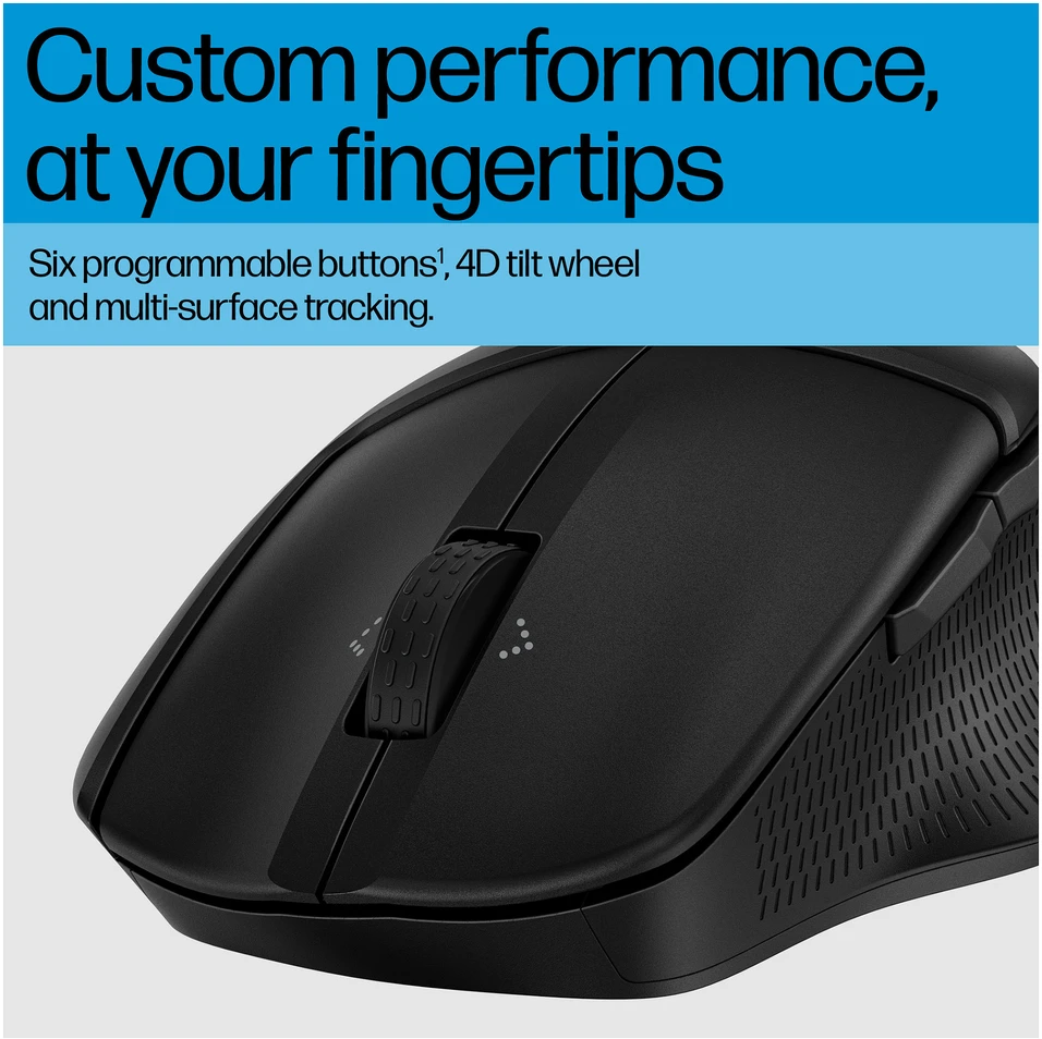 HP 685 Comfort Belaidė pelė - Dual-Mode, Programmable, 4-way scrolling, spill resistant – Juodas