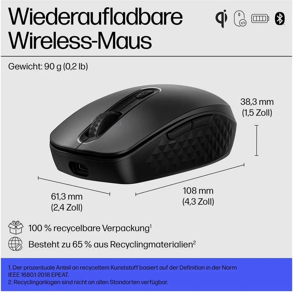 Kompiuterio Pelė - HP 690 Įkraunama 4000 DPI Juoda