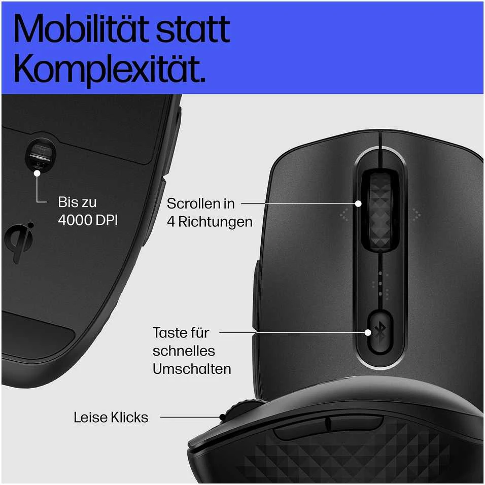 Kompiuterio Pelė - HP 690 Įkraunama 4000 DPI Juoda