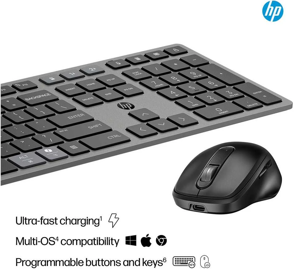 Klaviatūra ir pelė Kit HP 725 Multi-Device Rechargeable Belaidis rinkinys