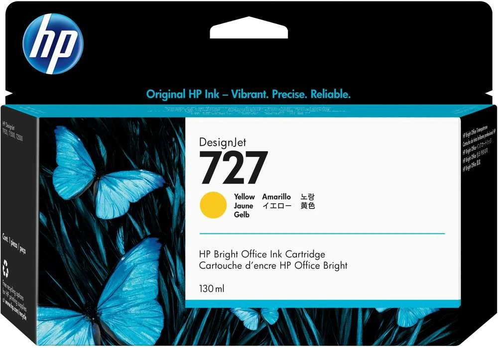 Hewlett Packard (HP) HP nr.727 Geltona rašalo kasetė 130 ml, skirta T920,T1500,T2500 serijai