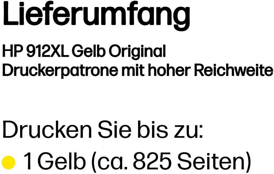 Hewlett Packard (HP) HP 912XL (3YL83AE) Rašalinė kasetė, Geltona