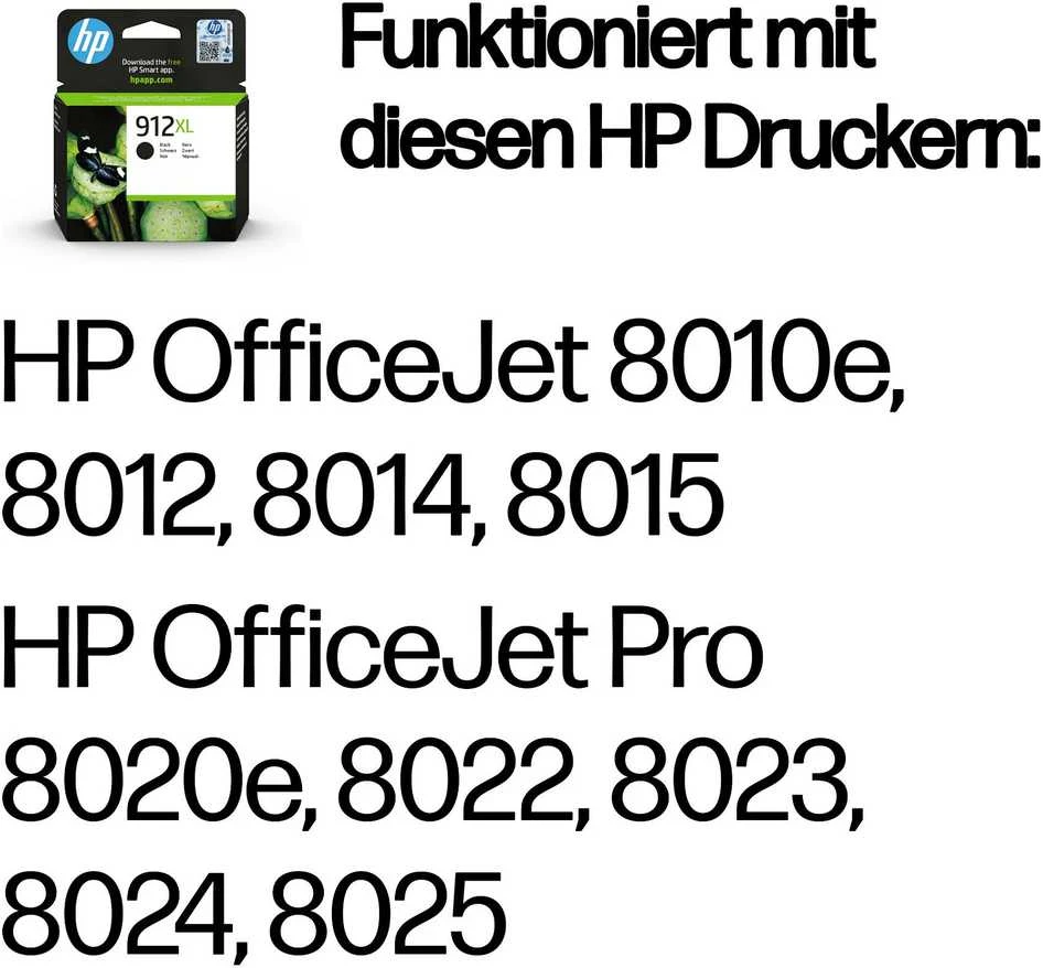 Hewlett Packard (HP) HP 912XL (3YL84AE) Rašalinė kasetė, Juoda