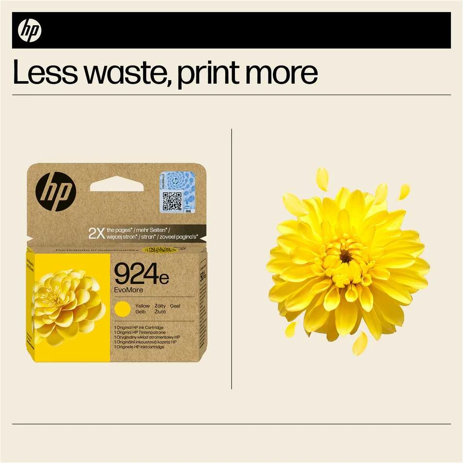 Hewlett Packard (HP) HP 924E EVOMORE Geltonas/EN/FR/IT/PT/ES rašalo kasetė