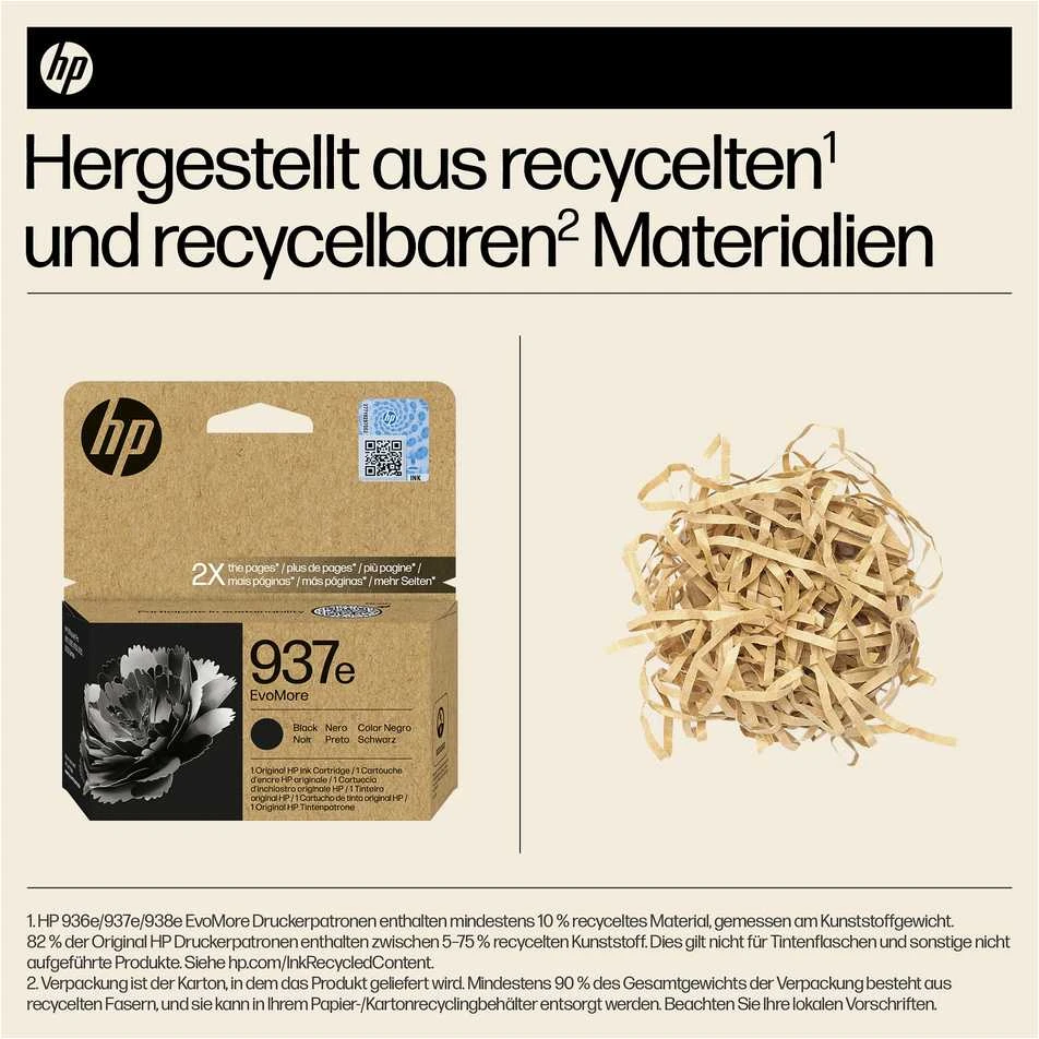HP Oryginalny Kasetė Atramentowy HP 4S6W9NE Juodas
