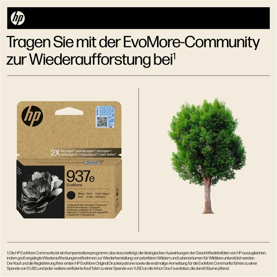 HP Oryginalny Kasetė Atramentowy HP 4S6W9NE Juodas
