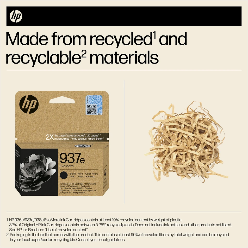 HP 937 juoda Instant Ink EVOMORE