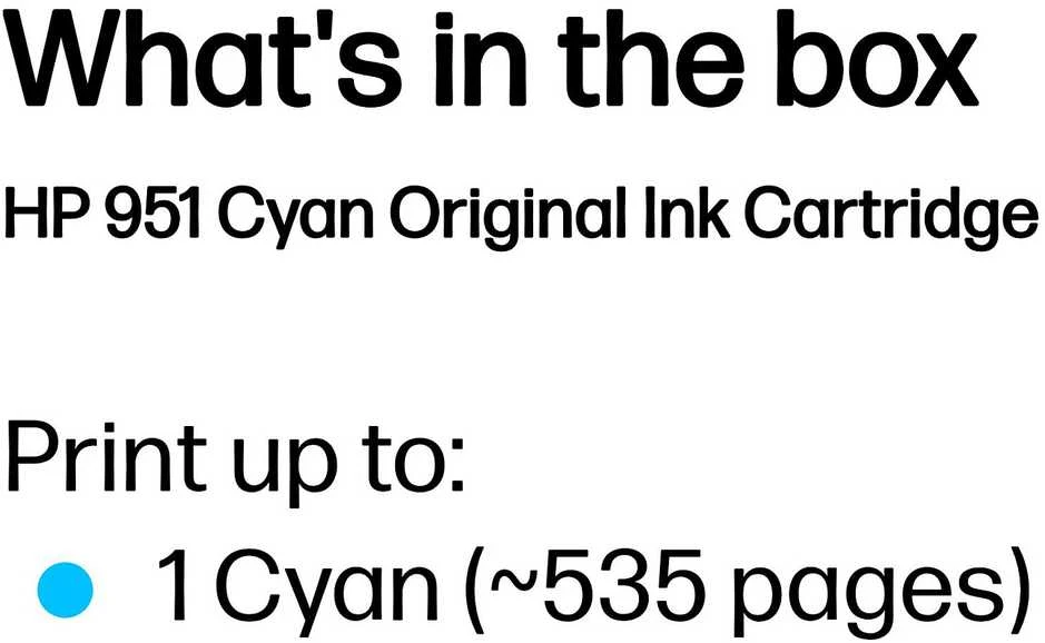 Hewlett Packard (HP) HP 951 Cyan Officejet rašalo kasetė