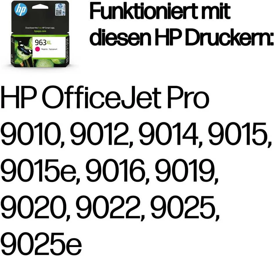 Hewlett Packard (HP) HP 963XL (3JA28AE) Rašalinė kasetė, Purpurinė