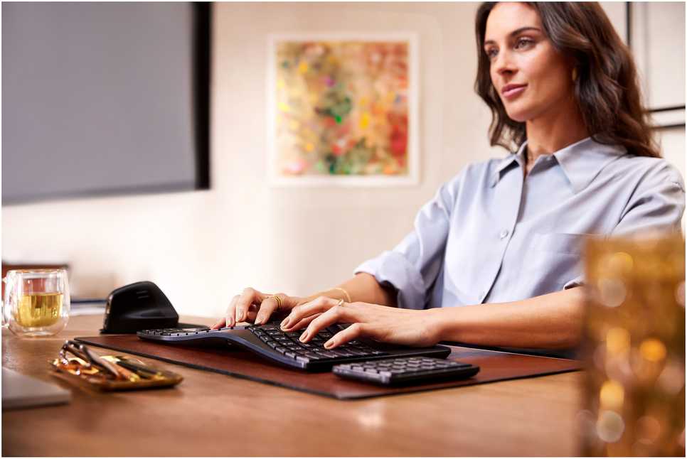 Klaviatūra HP 965 BLK ERGONOMIC WL KBD - GERMAN