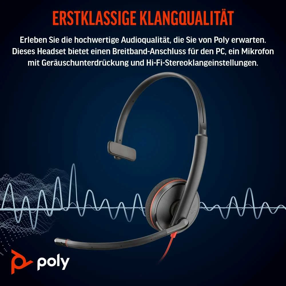 HP Poly ausinės su garso bangų grafika