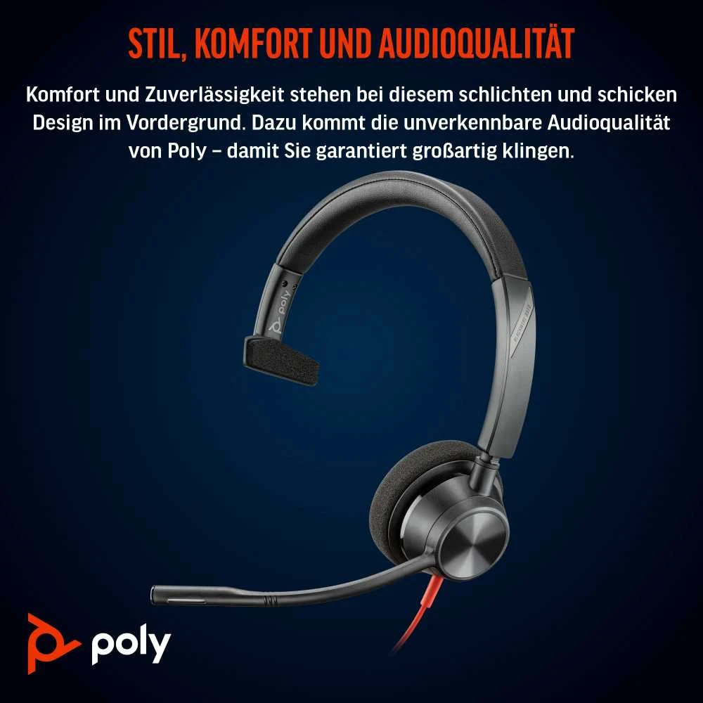 Ausinės HP Polimerinis „Blackwire 3310 Mono USB-C HS + USB-C/A“