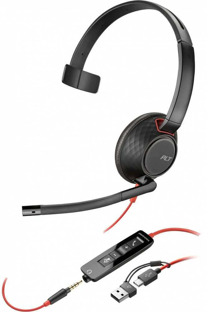 HP Poly Blackwire 5210 ausinės su integruotu patogiu valdymo pulteliu