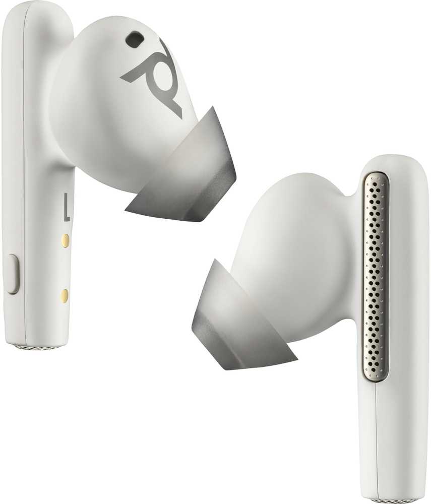 Hewlett Packard (HP) Poly Voyager Free 60 Bluetooth ausinės, BT700 USB-C adapteris, įkrovimo dėklas, baltas