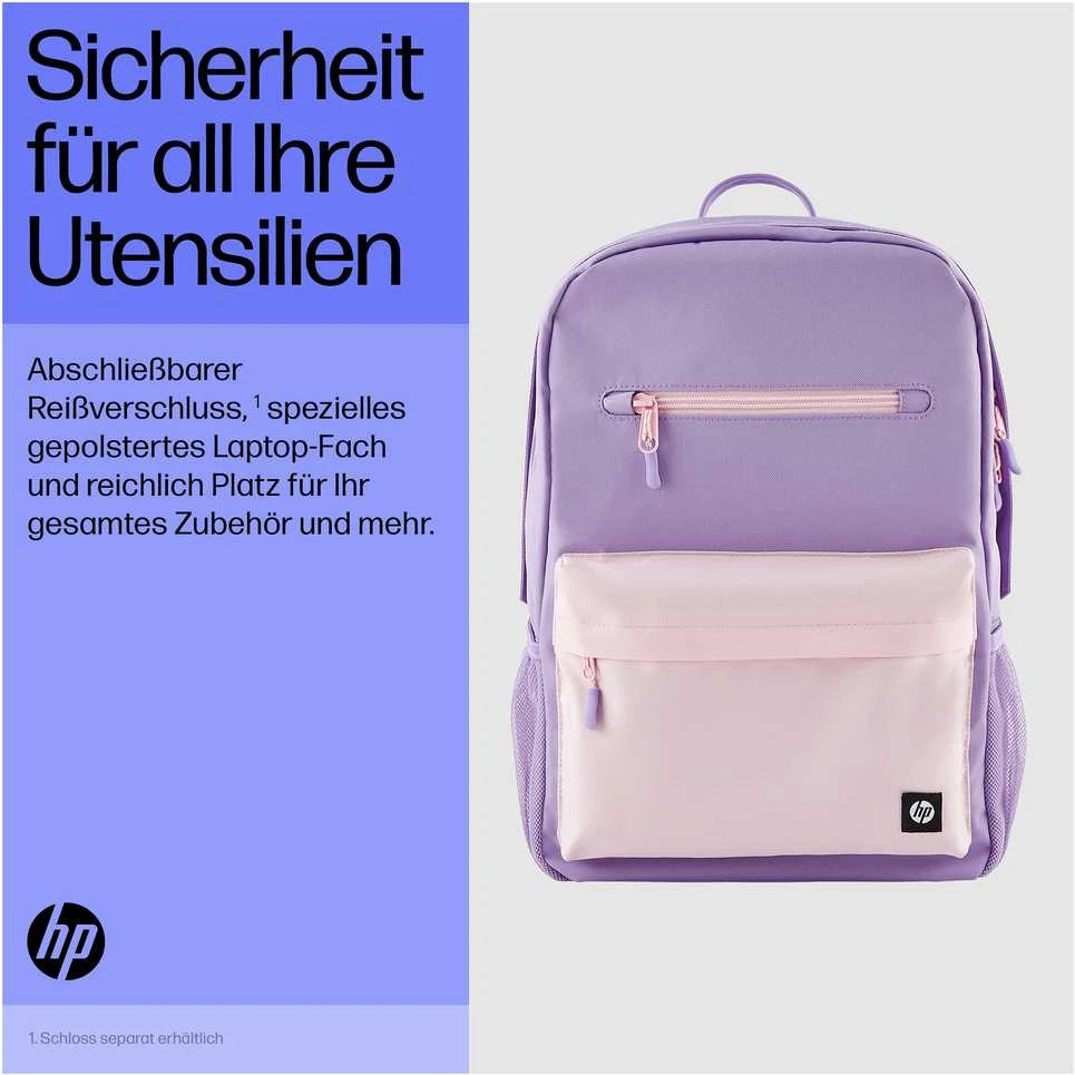 Hewlett Packard (HP) HP Campus 15.6 Backpack - 17 Liter Capacity - Lavender, Rožinė