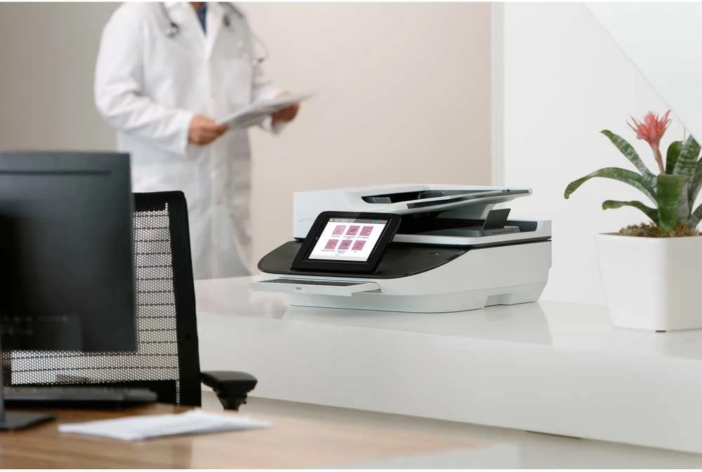 Skeneris Hewlett Packard (HP) HP Digital Sender Flow 8500 fn2 skaitytuvas / dokumentų darbo stotis – A3 spalvotas 600 dpi, plokščias / lapų tiekimo nuskaitymas, automatinis dokumentų tiektuvas, automatinis dvipusis, OCR / nuskaitymas į tekstą, 100 ppm, 10 000 puslapių per dieną