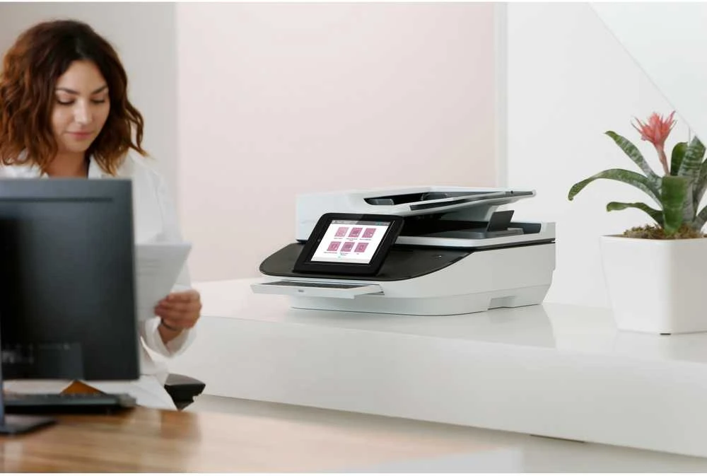 Skeneris Hewlett Packard (HP) HP Digital Sender Flow 8500 fn2 skaitytuvas / dokumentų darbo stotis – A3 spalvotas 600 dpi, plokščias / lapų tiekimo nuskaitymas, automatinis dokumentų tiektuvas, automatinis dvipusis, OCR / nuskaitymas į tekstą, 100 ppm, 10 000 puslapių per dieną