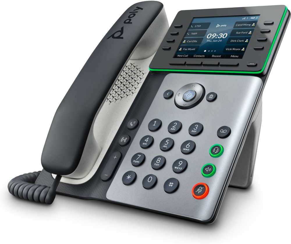 Hewlett Packard (HP) Poly Edge E350 IP telefonas, PoE