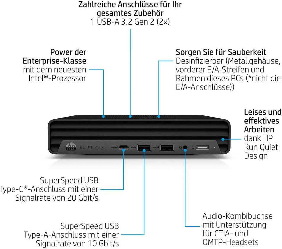 Stacionarus kompiuteris HP ELITE MINI 800 G9 CI9-14900T - 64G 1T W11P WIFI6E USB-C 3Y