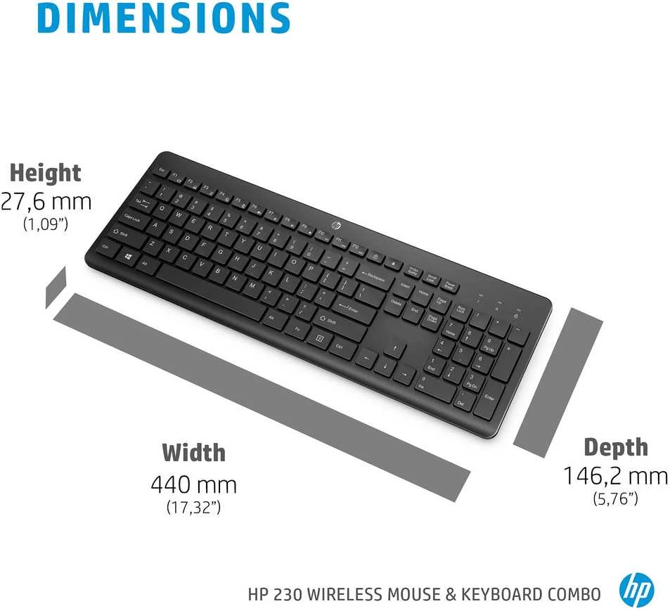 Klaviatūra Hewlett Packard (HP) HP 230 WL Pelė+KB COMBO - .