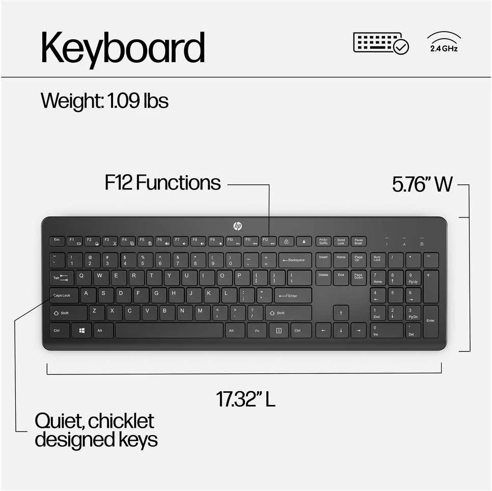Klaviatūra Hewlett Packard (HP) HP 230 WL Pelė+KB COMBO - .
