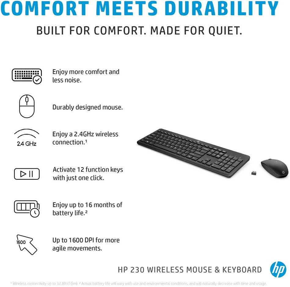 Klaviatūra Hewlett Packard (HP) HP 230 WL Pelė+KB COMBO - .