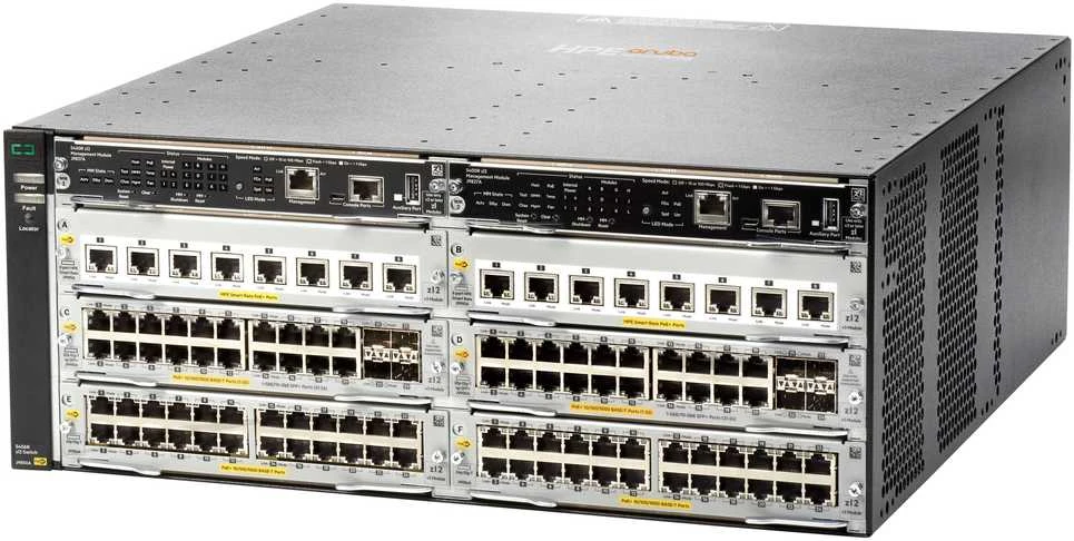 Šakotuvas Hewlett Packard (HP) HP Enterprise 5406R 44GT PoE+ ir 4 prievadų SFP+ (be PSU) v3 zl2 – Tvarkomas – L3 – Gigabit Ethernet (10/100/1000) – Maitinimas per Ethernet (PoE) – Tvirtinimas ant stovo – 4U