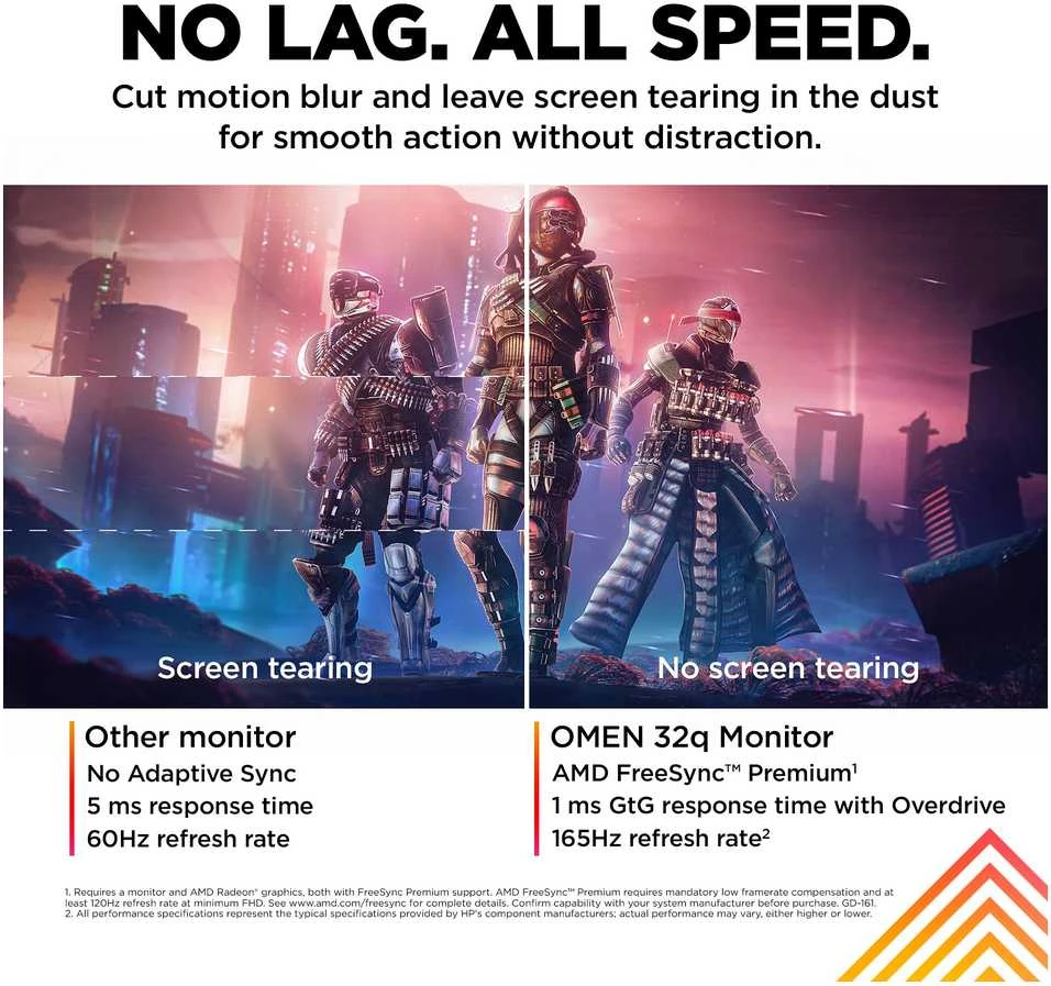Hewlett Packard (HP) Monitorius - HP OMEN 32q 31.5" 2560 x 1440 165Hz 1ms FreeSync Premium Juodas