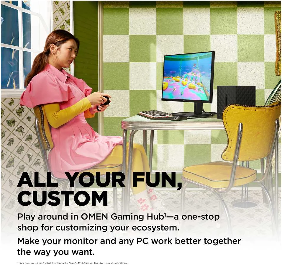 Hewlett Packard (HP) Monitorius - HP OMEN 32q 31.5" 2560 x 1440 165Hz 1ms FreeSync Premium Juodas