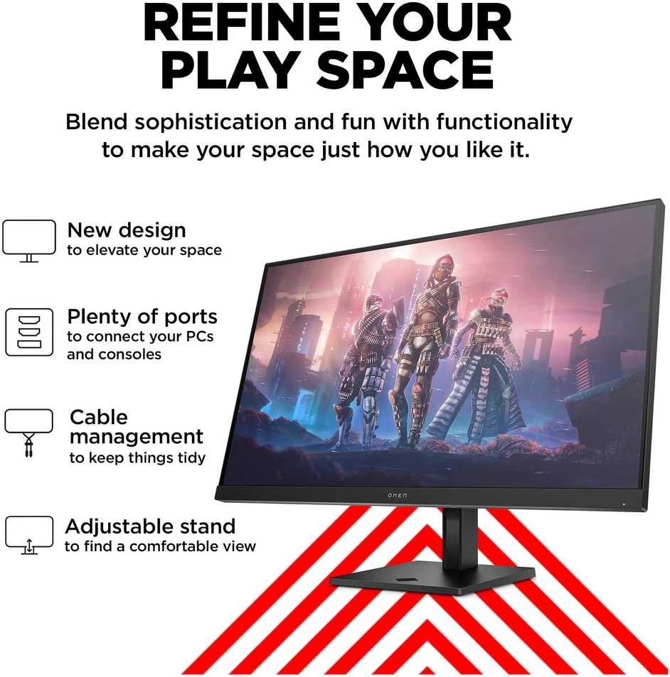 Hewlett Packard (HP) Monitorius - HP OMEN 32q 31.5" 2560 x 1440 165Hz 1ms FreeSync Premium Juodas